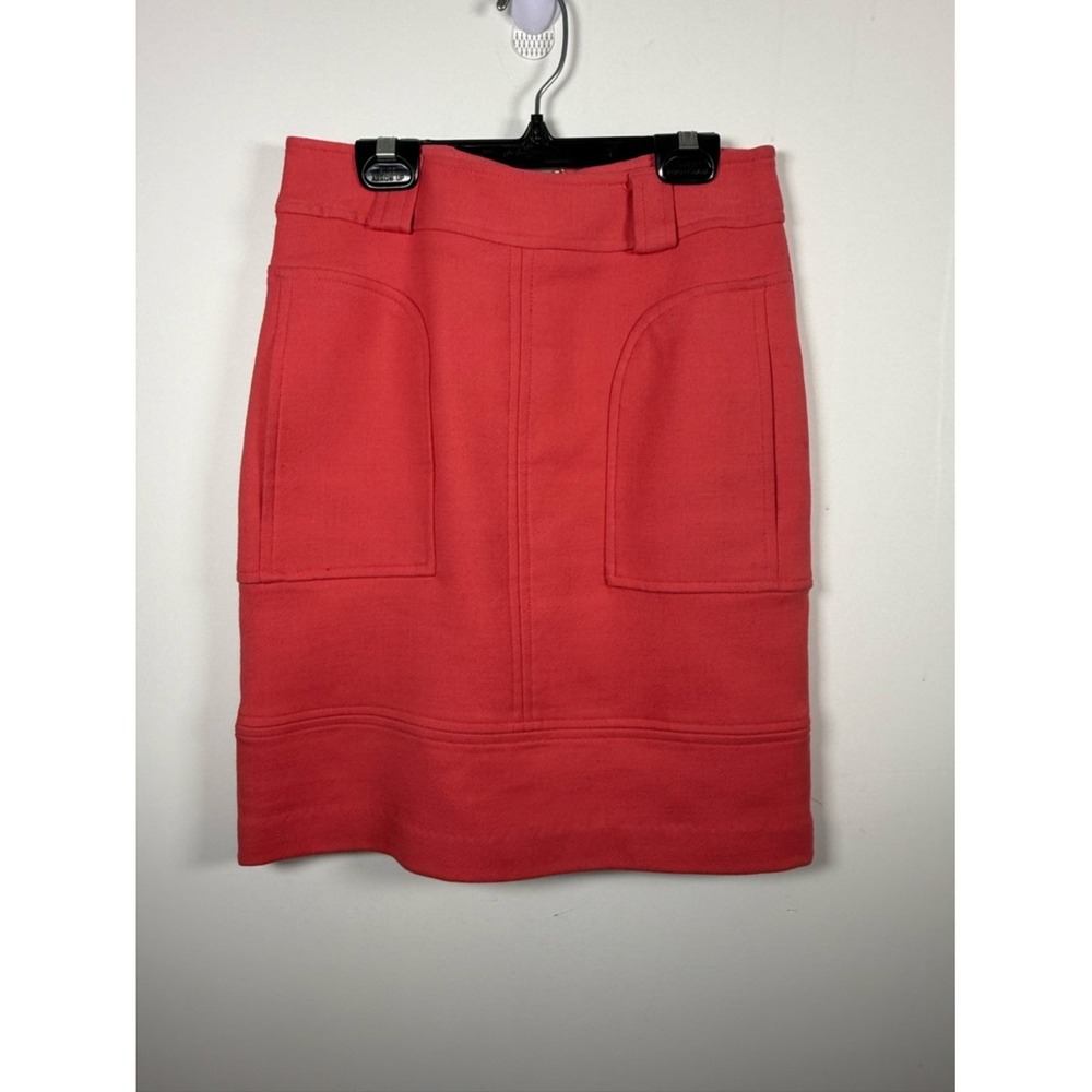 MILLY OF NEW YORK | Coral Pink Wool Blend Pencil Skirt Size 0